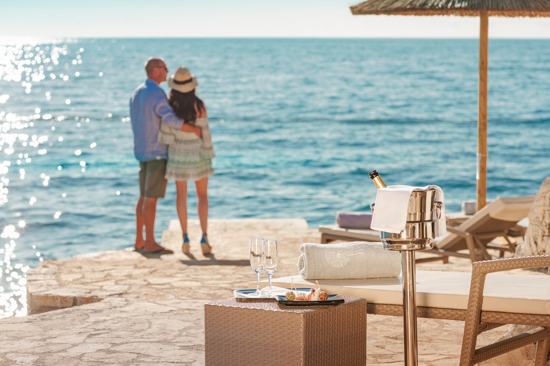 Dieser neben den luxuriösen Suiten Valamar Isabella V Level Miramare gelegene Strand gehört zu den besten Valamar Premium-Stränden mit ...