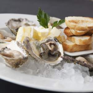 Scallops, mussels or oysters