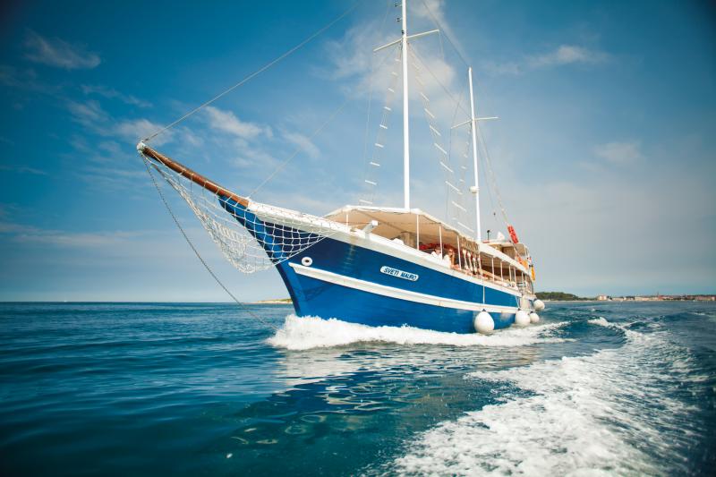 Arriving in Poreč by boat